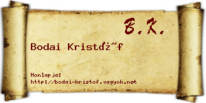 Bodai Kristóf névjegykártya