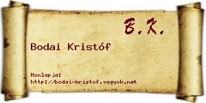 Bodai Kristóf névjegykártya
