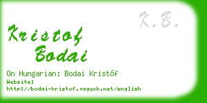 kristof bodai business card